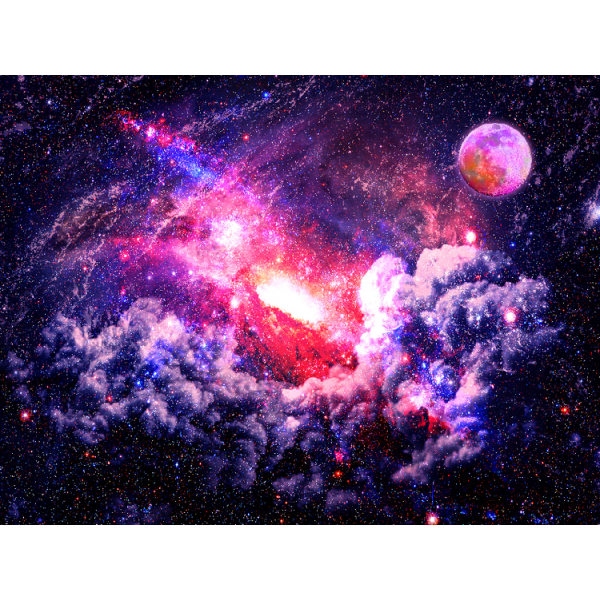 Galaxy - UV Reactive Tapestry with Wall Hanging Accessories UK