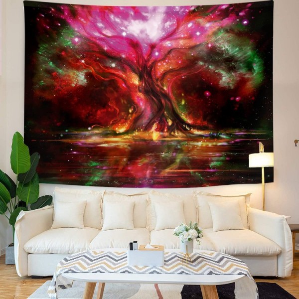 Tree - UV Reactive Tapestry with Wall Hanging Accessories UK