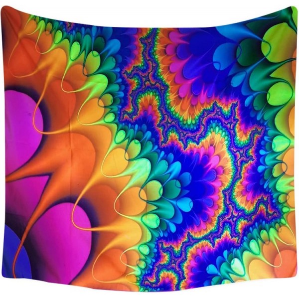 Psychedelic - UV Reactive Tapestry with Wall Hanging Accessories UK