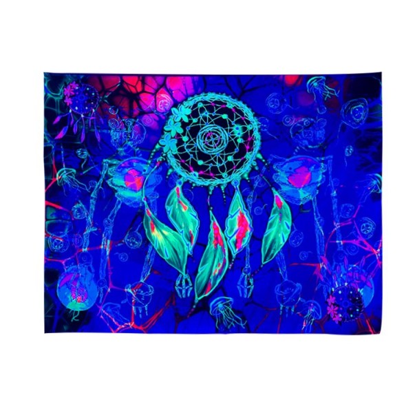 Dreamcatcher - UV Reactive Tapestry with Wall Hanging Accessories UK