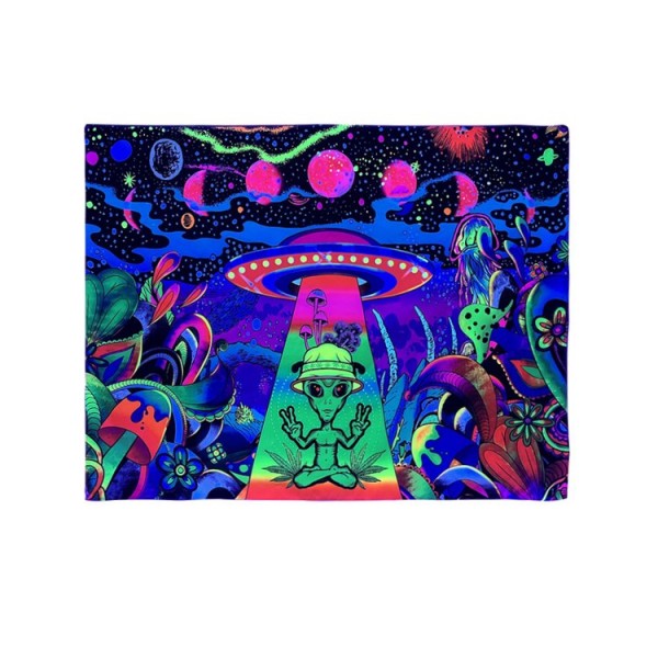 Alien - UV Reactive Tapestry with Wall Hanging Accessories UK