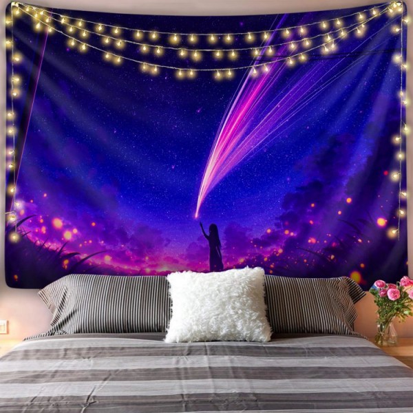 Anime Starry Night - Printed Tapestry UK