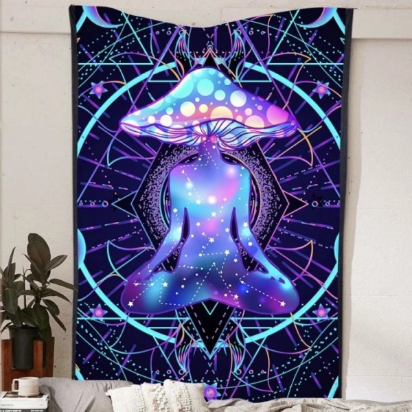 Mystic Mushroom Being - Printed Tapestry UK