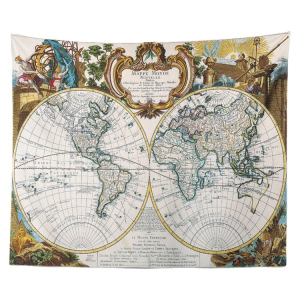 Northern Southern Hemispheres Map - Printed Tapestry UK