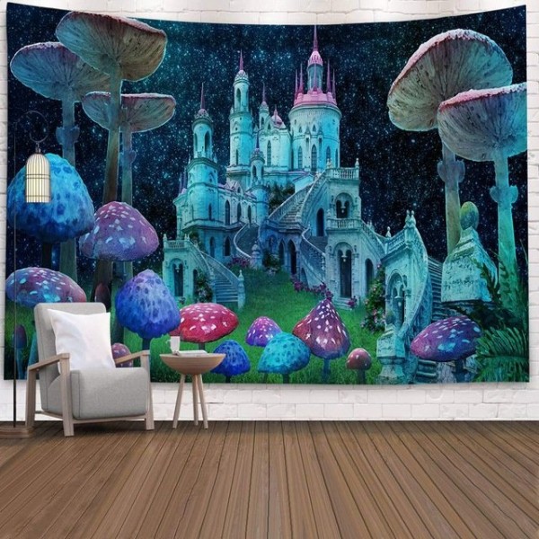Mushroom Castle - Printed Tapestry UK