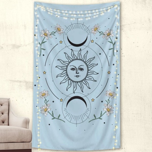 Floral Moon and Sun - Printed Tapestry UK