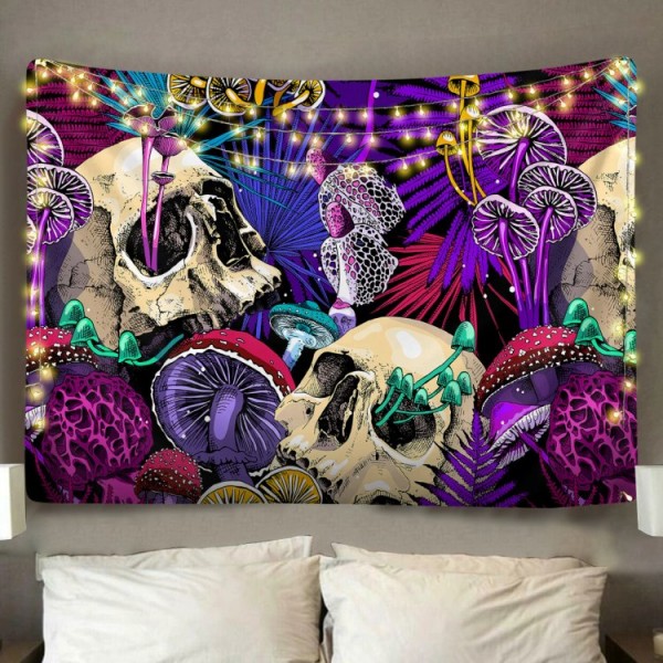 Psychedelic Skulls - Printed Tapestry UK