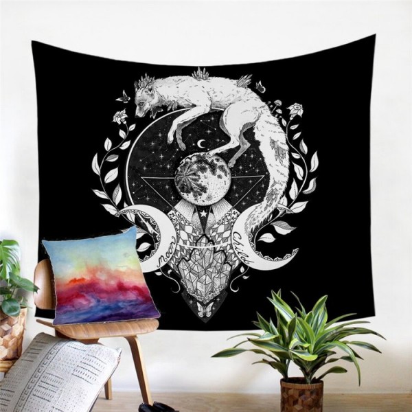Positive Vibes Moon - Printed Tapestry UK
