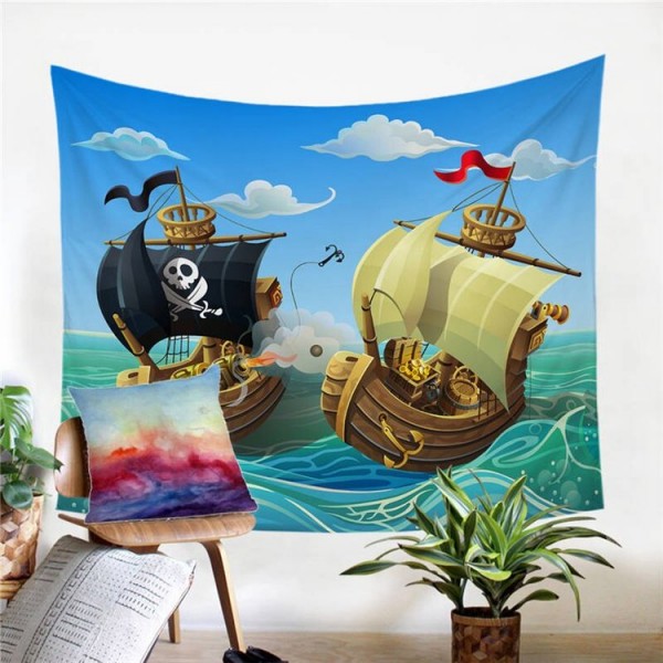 Cartoon Boat - Printed Tapestry UK