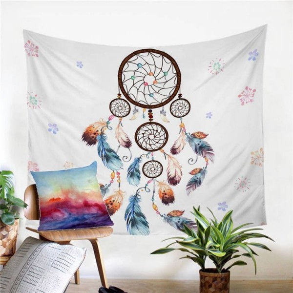 Dreamcatcher Feathers - Printed Tapestry UK