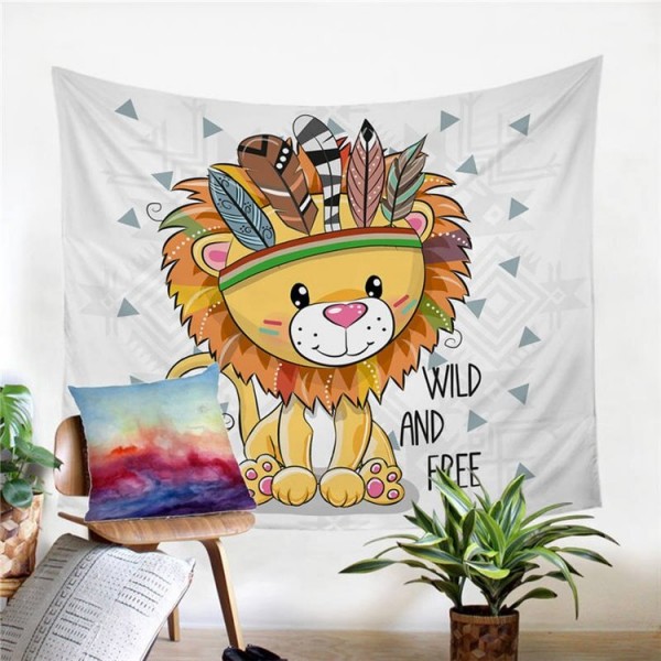 Lion - Printed Tapestry UK