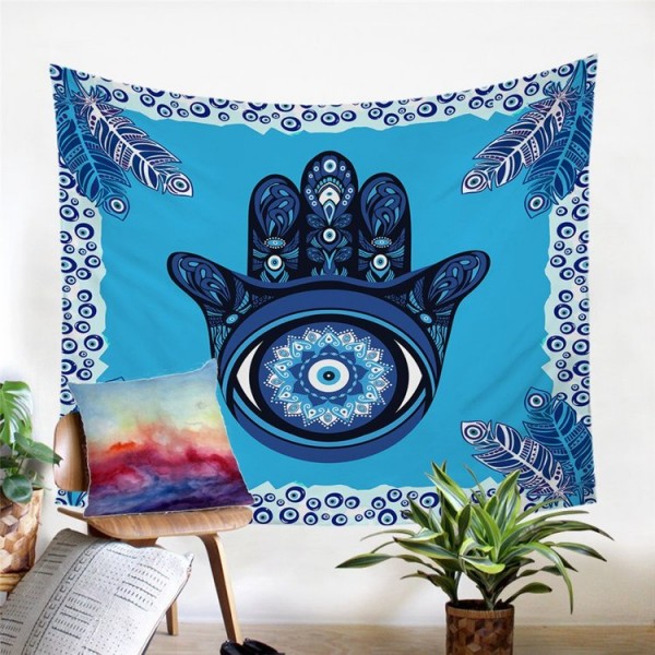 Evil Eye Hamsa - Printed Tapestry UK