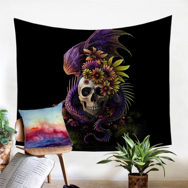 Flowery Skull - Printed Tapestry UK
