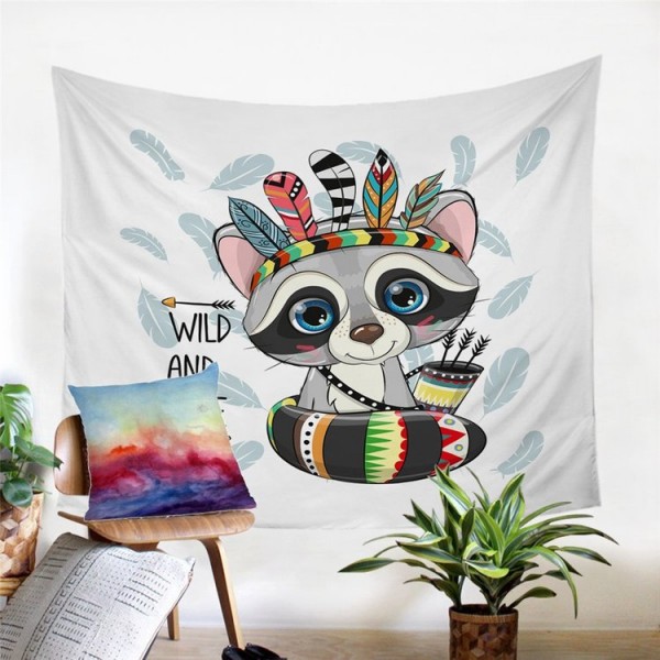 Raccoon - Printed Tapestry UK