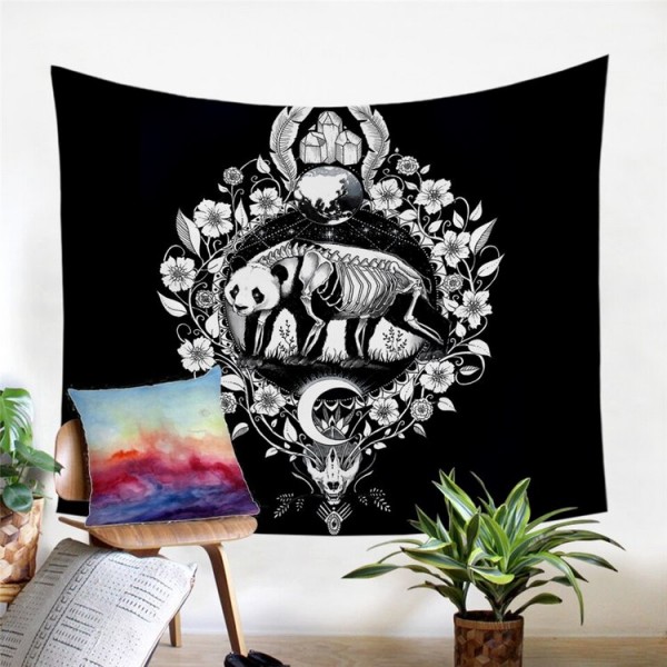 Panda Black - Printed Tapestry UK