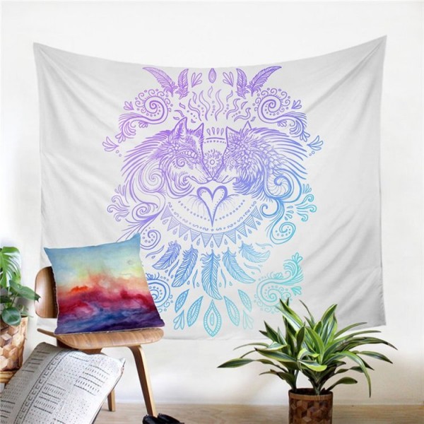 Wolves Heart White - Printed Tapestry UK