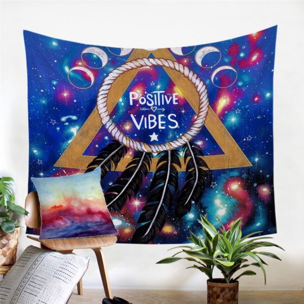 Positive Vibes Moon - Printed Tapestry UK