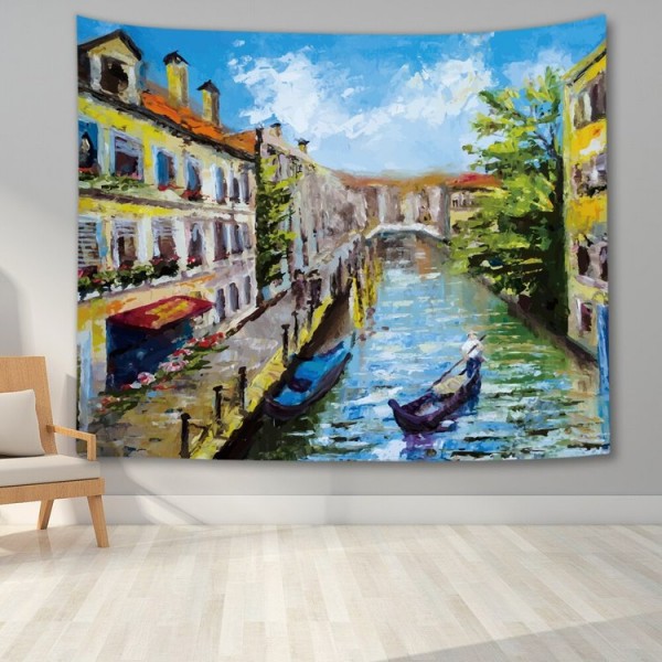 Oil Painting Landscape - Printed Tapestry UK