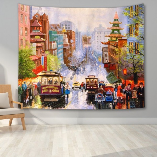 Oil Painting Landscape - Printed Tapestry UK