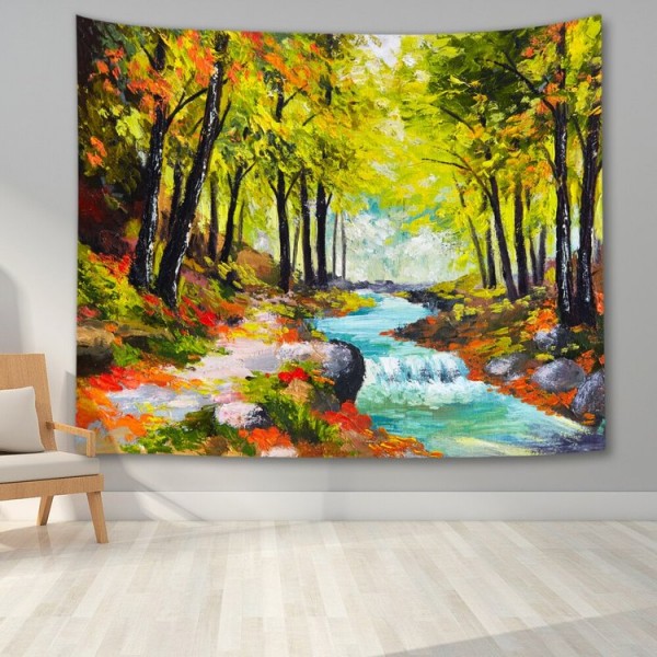 Oil Painting Landscape - Printed Tapestry UK