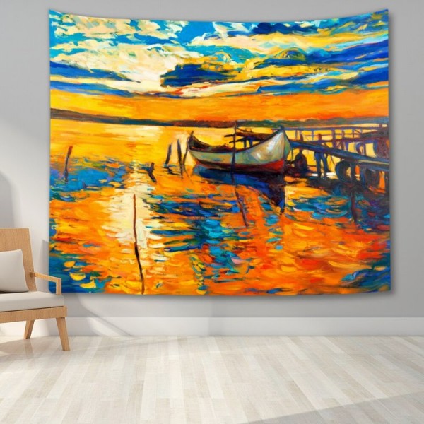Oil Painting Landscape - Printed Tapestry UK