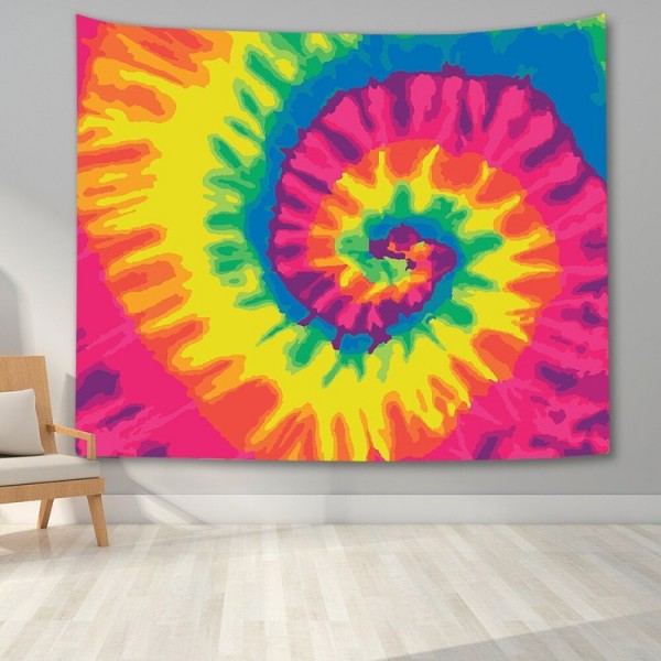 Colorful Tie Dye Spiral - Printed Tapestry UK