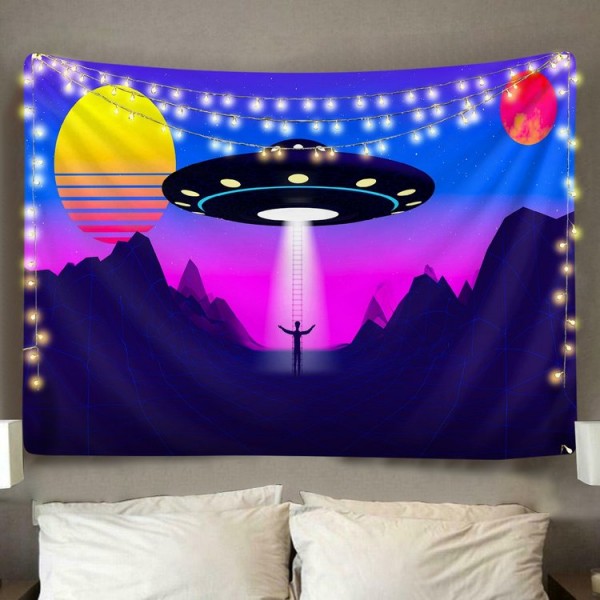Vaporwave Abduction  - Printed Tapestry UK