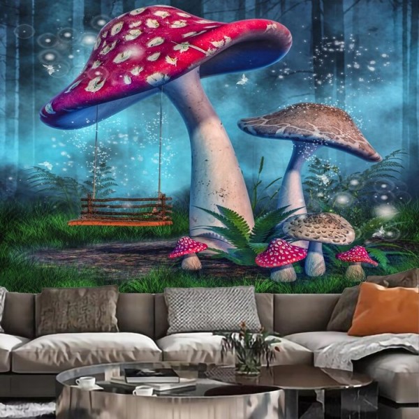 Psychedelic Mushroom - Printed Tapestry UK