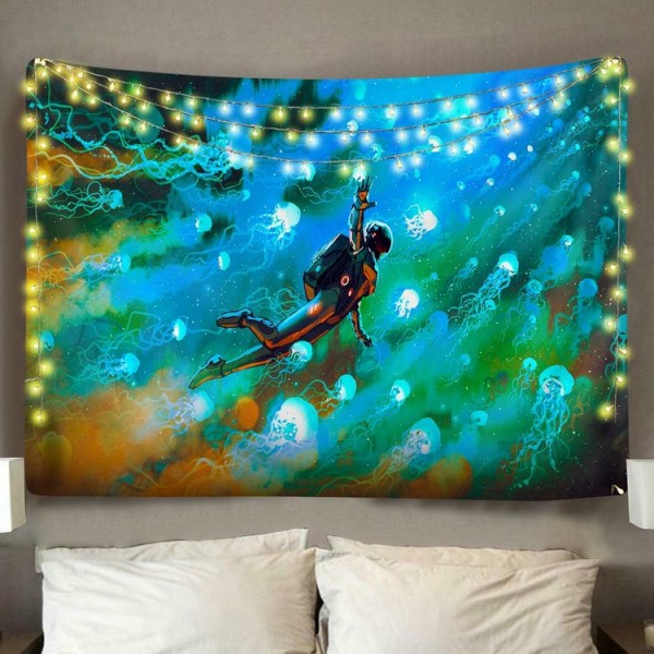 Jellyfish Astronaut  - Printed Tapestry UK
