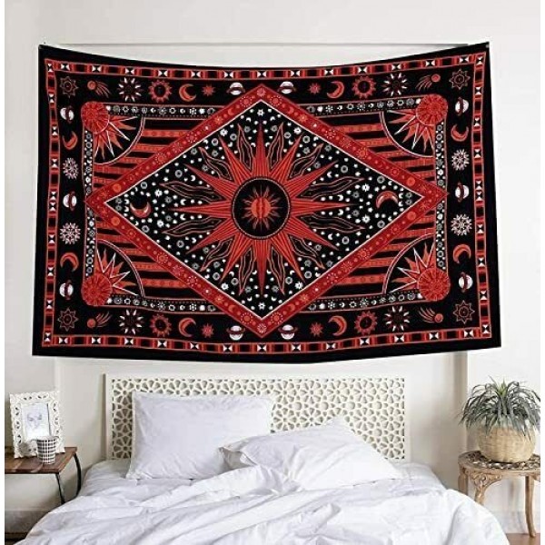 Psychedelic Moon - Printed Tapestry UK