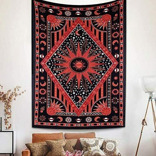 Psychedelic Moon - Printed Tapestry UK