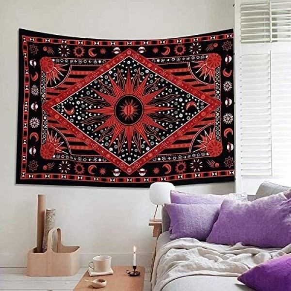 Psychedelic Moon - Printed Tapestry UK