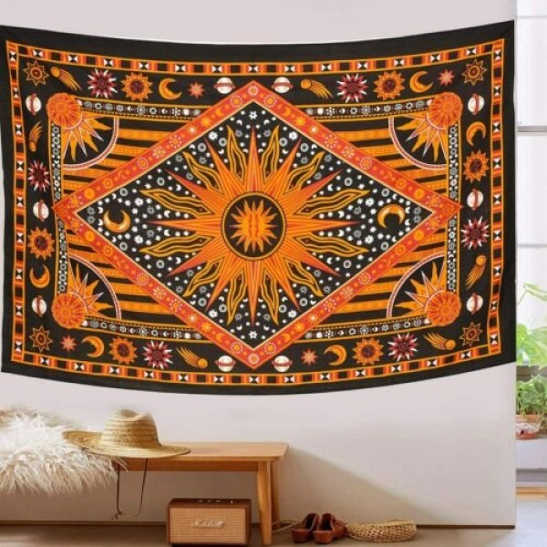 Psychedelic Moon - Printed Tapestry UK