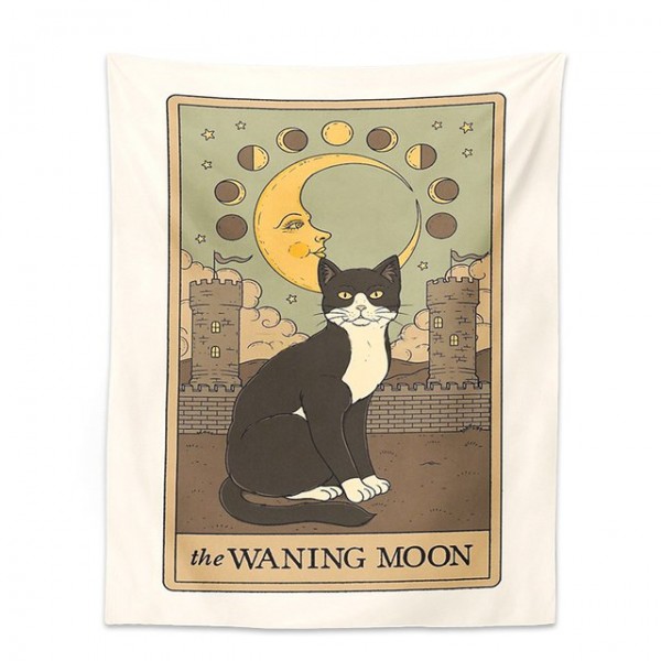 Moon Cat - Printed Tapestry UK