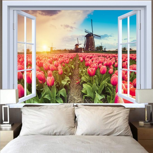 Landscape Outside The Window - Printed Tapestry UK