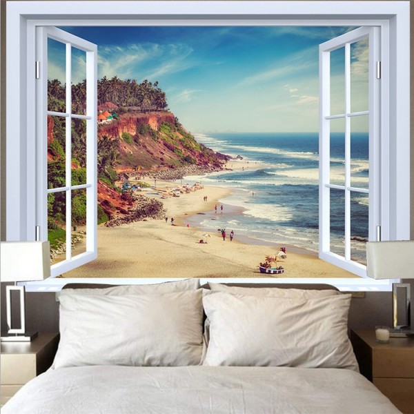 Landscape Outside The Window - Printed Tapestry UK