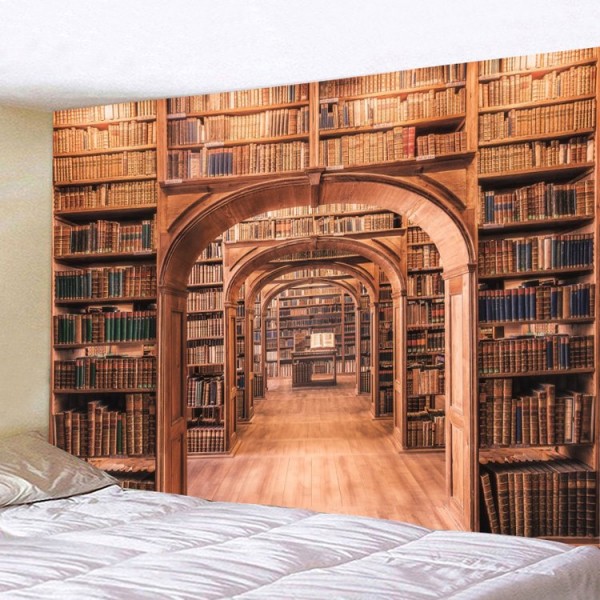 Magic Retro Bookcase - Printed Tapestry UK