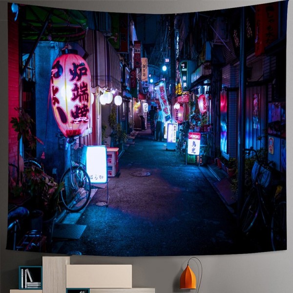 Tokyo Metropolitan Nightlife - Printed Tapestry UK