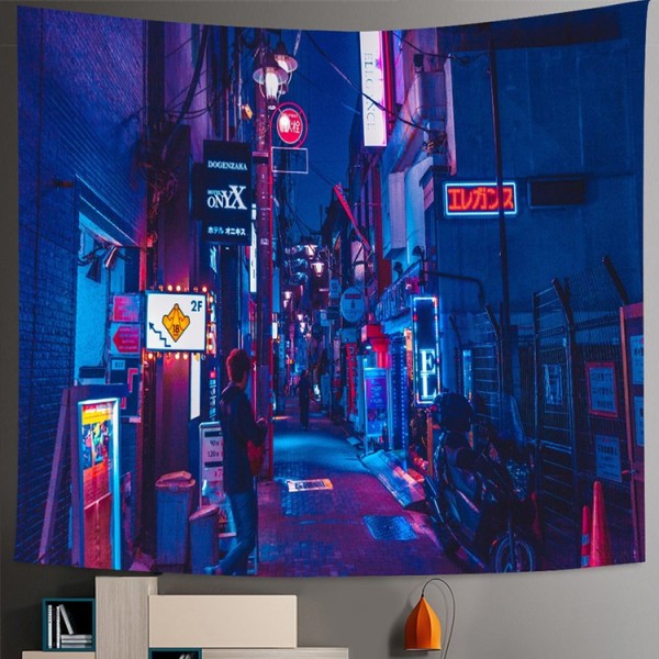 Tokyo Metropolitan Nightlife - Printed Tapestry UK