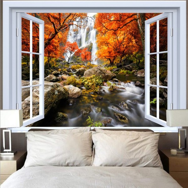 Landscape Outside The Window - Printed Tapestry UK