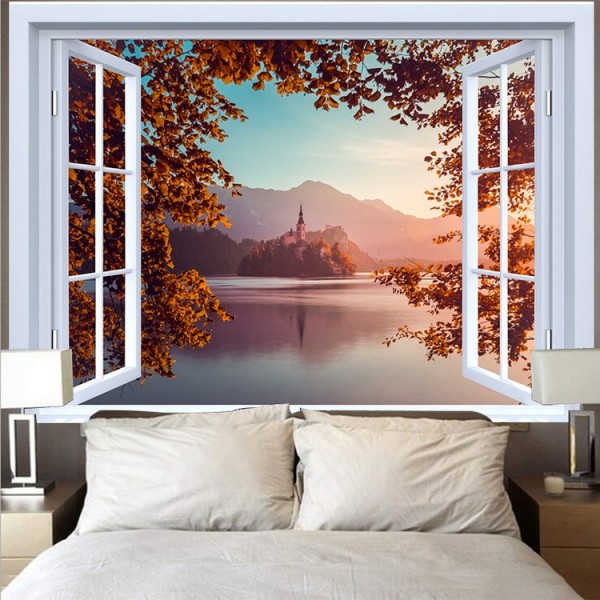 Landscape Outside The Window - Printed Tapestry UK