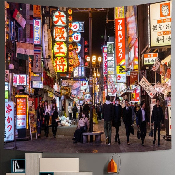 Tokyo Metropolitan Nightlife - Printed Tapestry UK