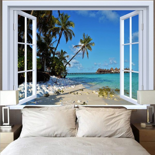 Beach Coconut Tree - Printed Tapestry UK