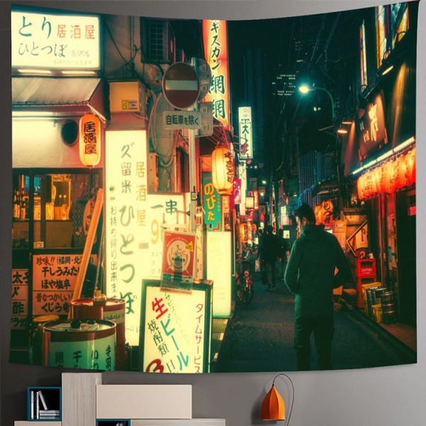 Tokyo Metropolitan Nightlife - Printed Tapestry UK