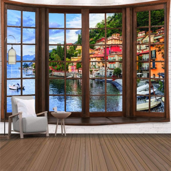 Landscape Outside The Window - Printed Tapestry UK