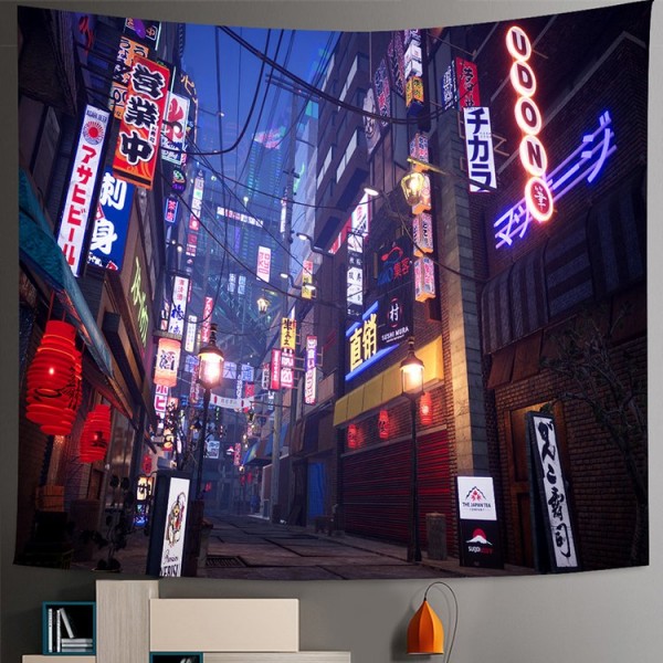 Tokyo Metropolitan Nightlife - Printed Tapestry UK