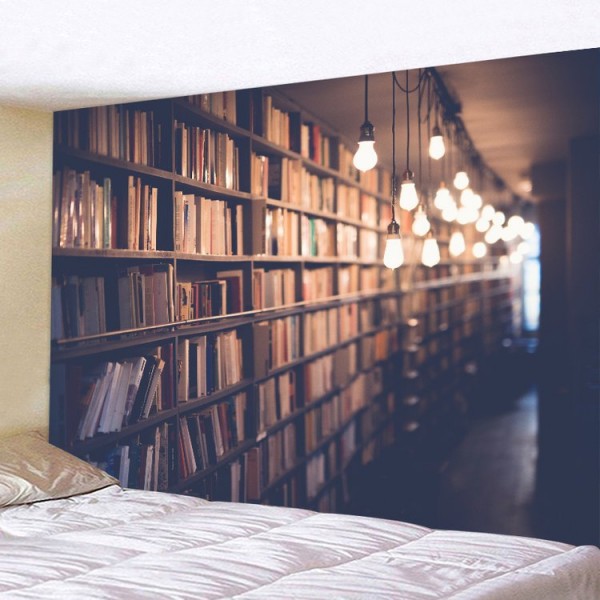 Magic Retro Bookcase - Printed Tapestry UK