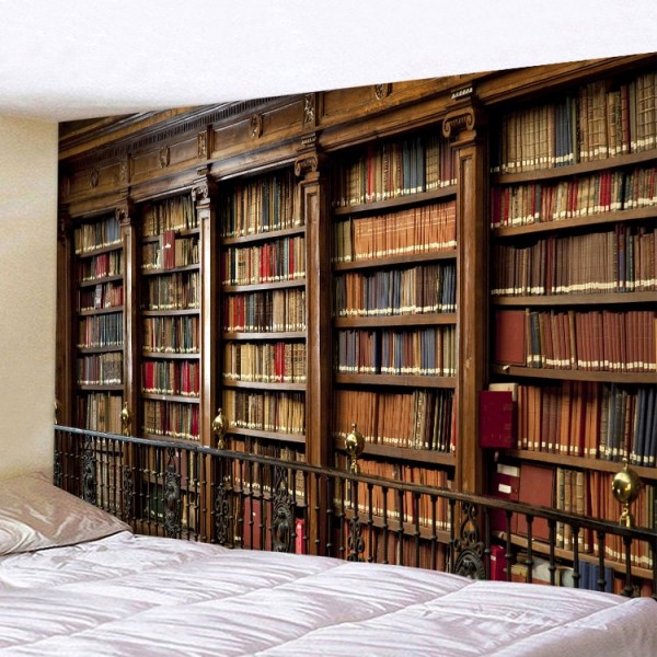 Magic Retro Bookcase - Printed Tapestry UK