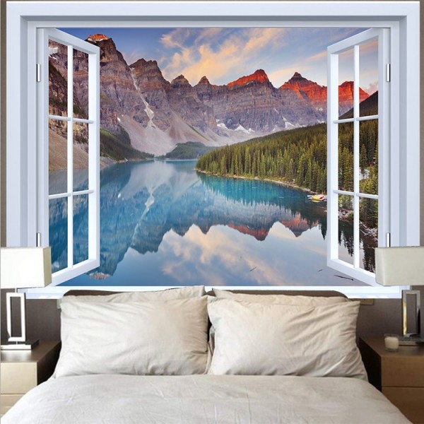 Landscape Outside The Window - Printed Tapestry UK