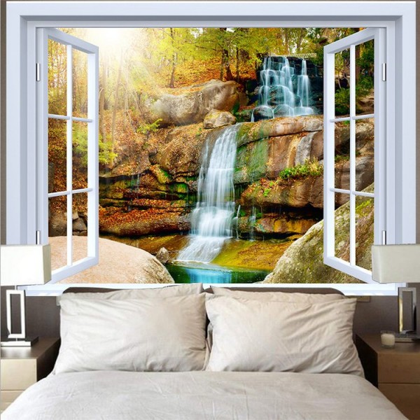 Landscape Outside The Window - Printed Tapestry UK
